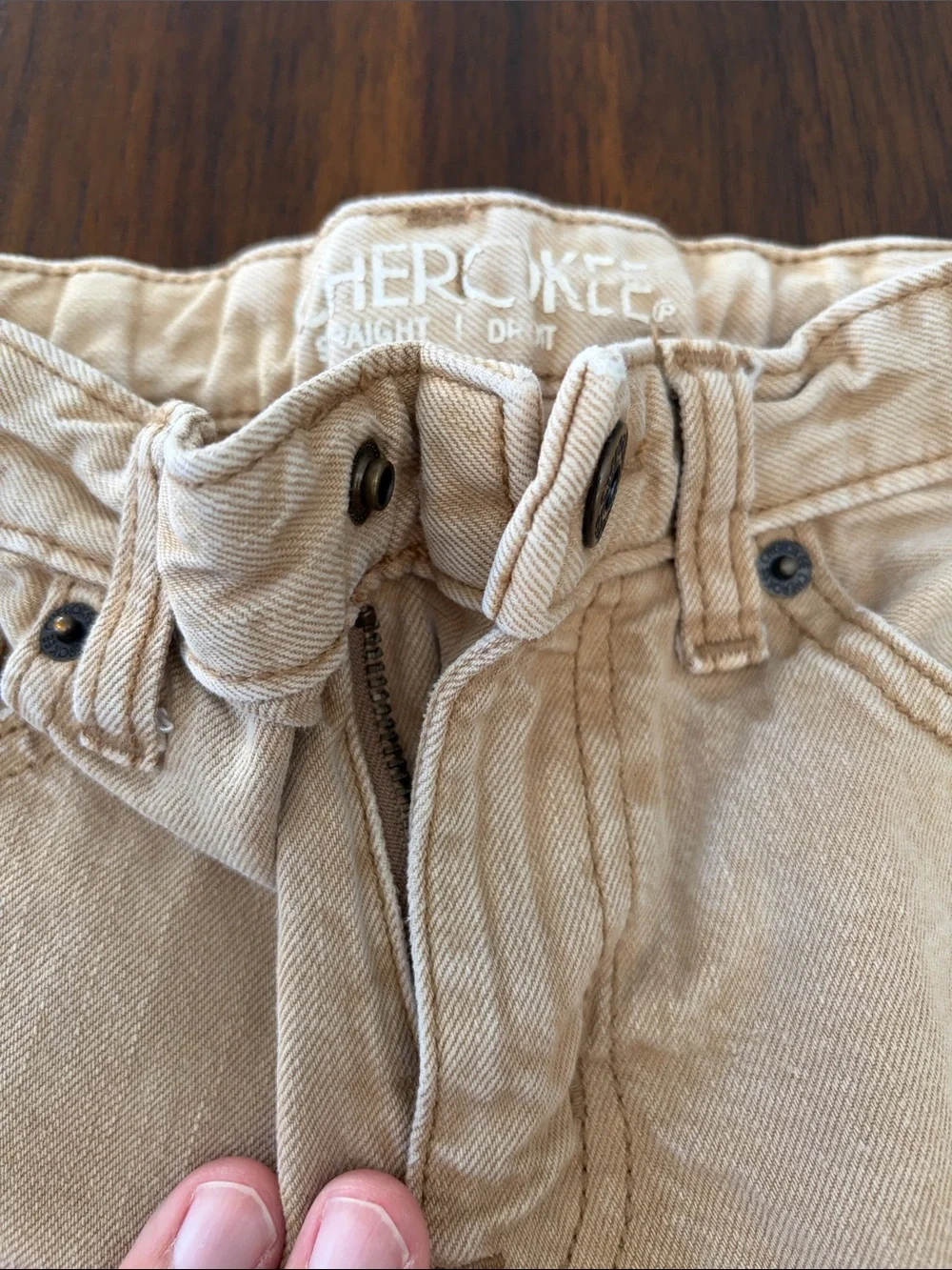 Cherokee Kids Beige Straight-Leg Jeans